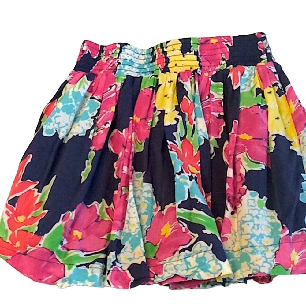 Aeropostale Girls Floral Skirt Navy Pink